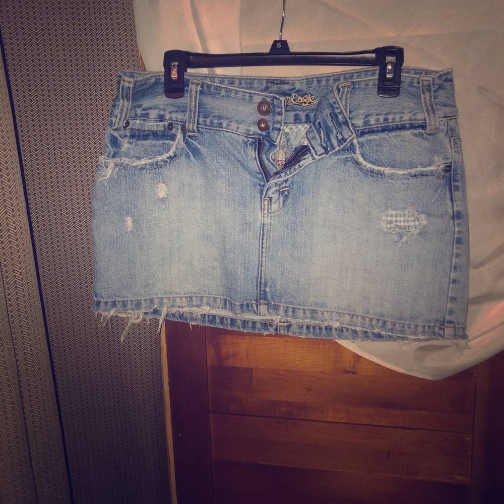 American Eagle Distressed Jean Skirt